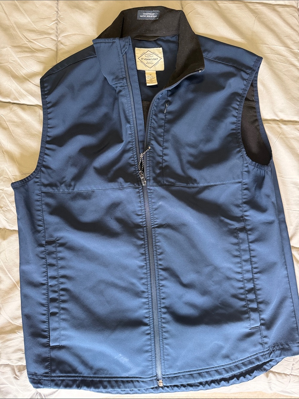 St. John's Bay Men's Navy Full-Zip Utility Vest